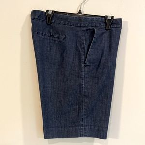 Banana Republic dark blue stretch denim shorts.